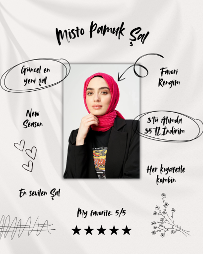 Misto Pamuk Şal 3 Adet 585 TL Yerine 550 TL